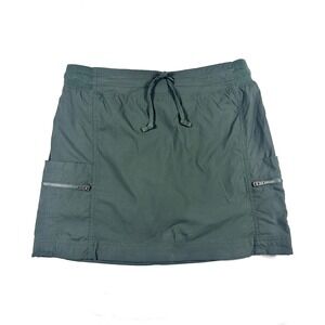 Te Verde Green Athletic Cargo Skort Drawstring Waist Zipper Pockets Small